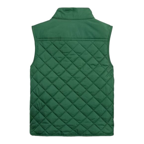 J Crew Crewcuts Pine‎ Green Quilted Puffer Walker Vest Boys sz XXL NWT - Picture 2 of 9